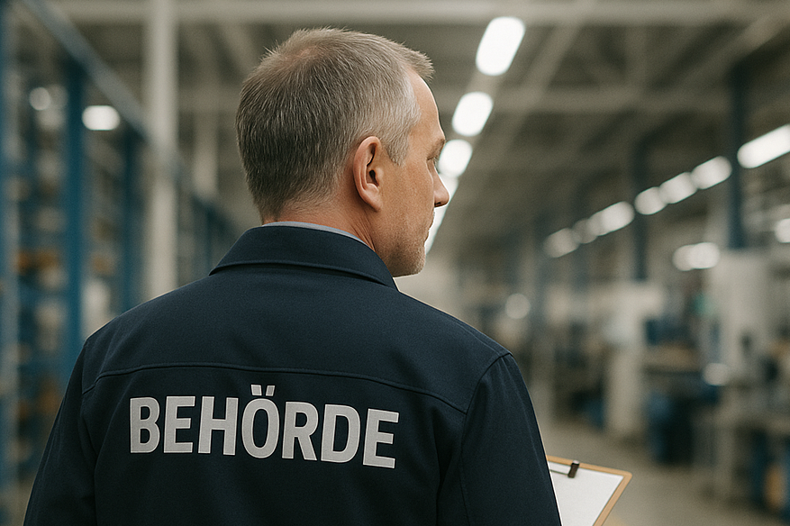 ertreter der Behörde bei einer Kontrolle im Betrieb
