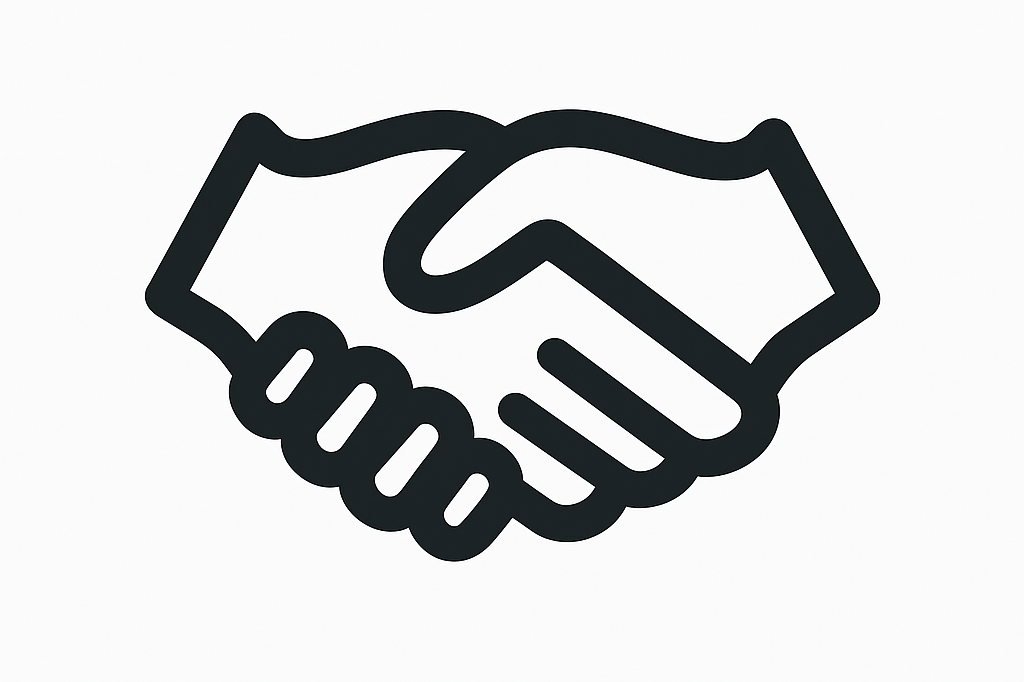 Symbol für partnerschaftliche Kontinuität – Händedruck
