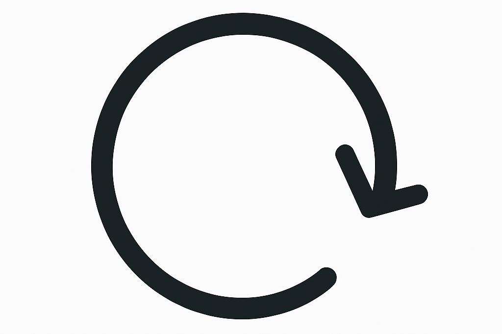 Symbol für Flexibilität – rotierender Pfeil im Kreis
